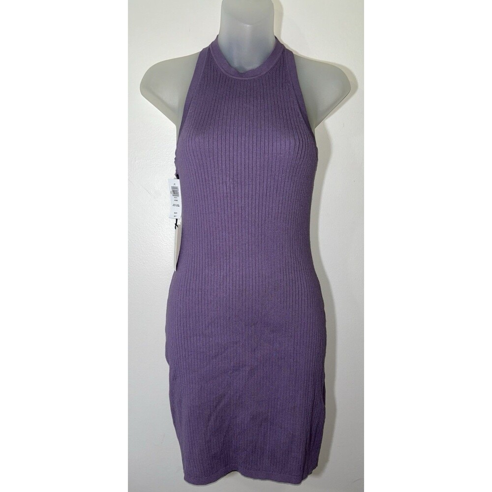 Aritzia Sunday Best Jodie Dress Purple Ribbed Knit Tank Bodycon Mini NWT XS